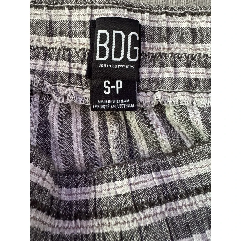BDG Urban Outfitters Baggy High Waist Crop Lagenlook Pants S Gray Stripe Cargo